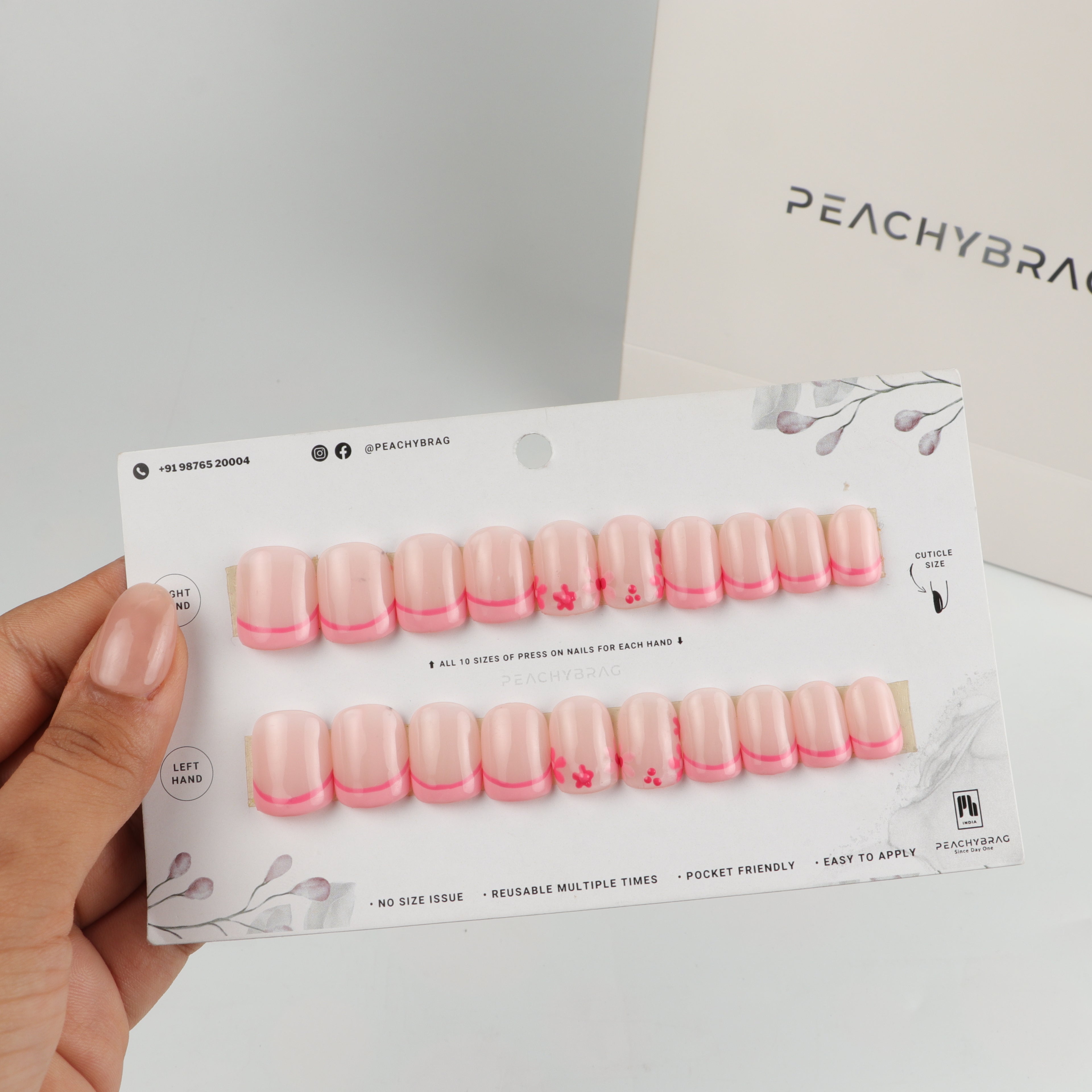Daisy Drift PINK Nails