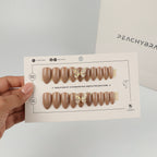 Crystal Fly Brown press-on nails, designer reusable nail set