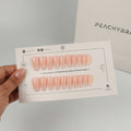 FairyDust Peach press-on nails, premium reusable nail set