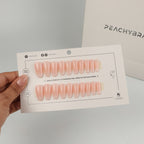 FairyDust Peach press-on nails, premium reusable nail set