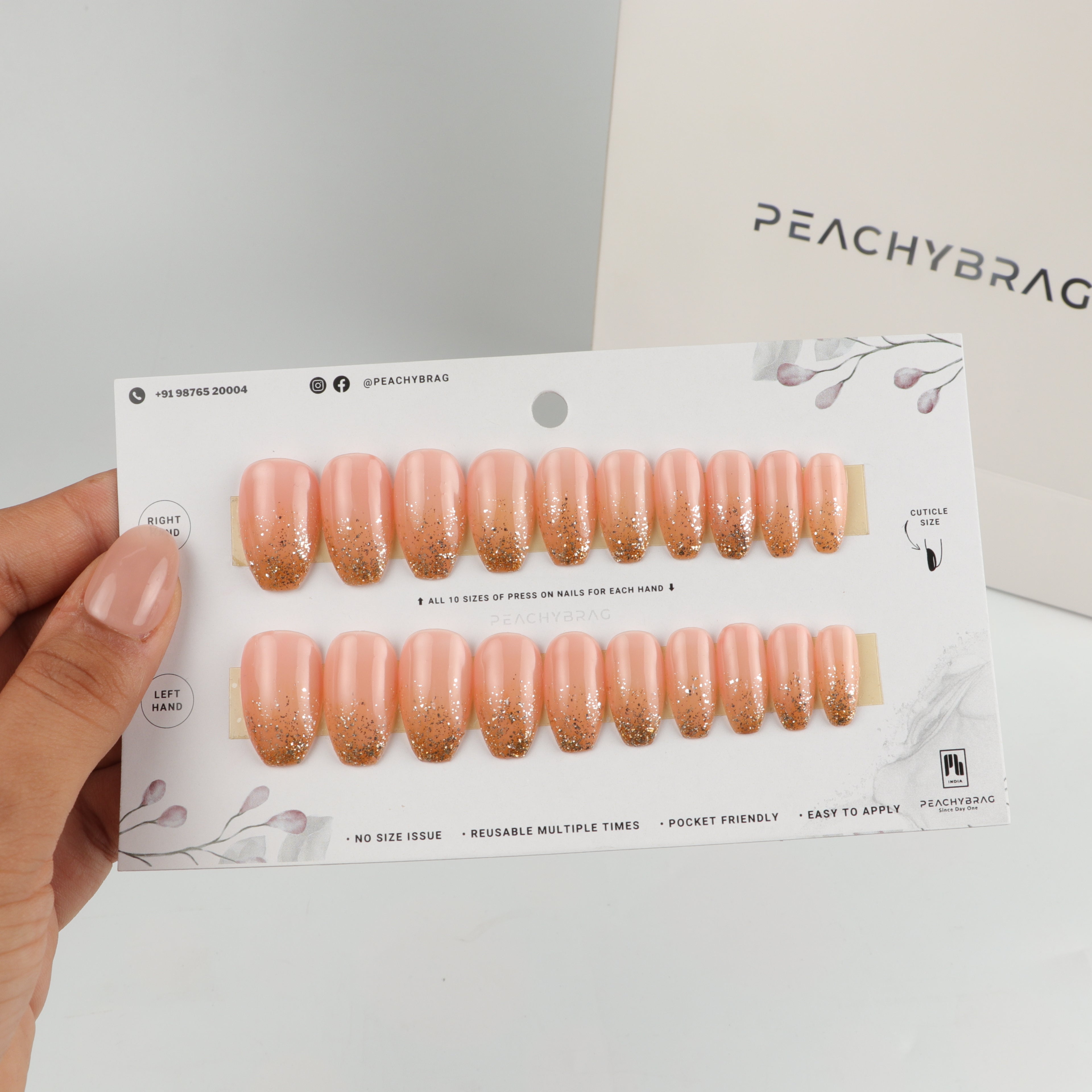 SparkleLand PEACH Nails