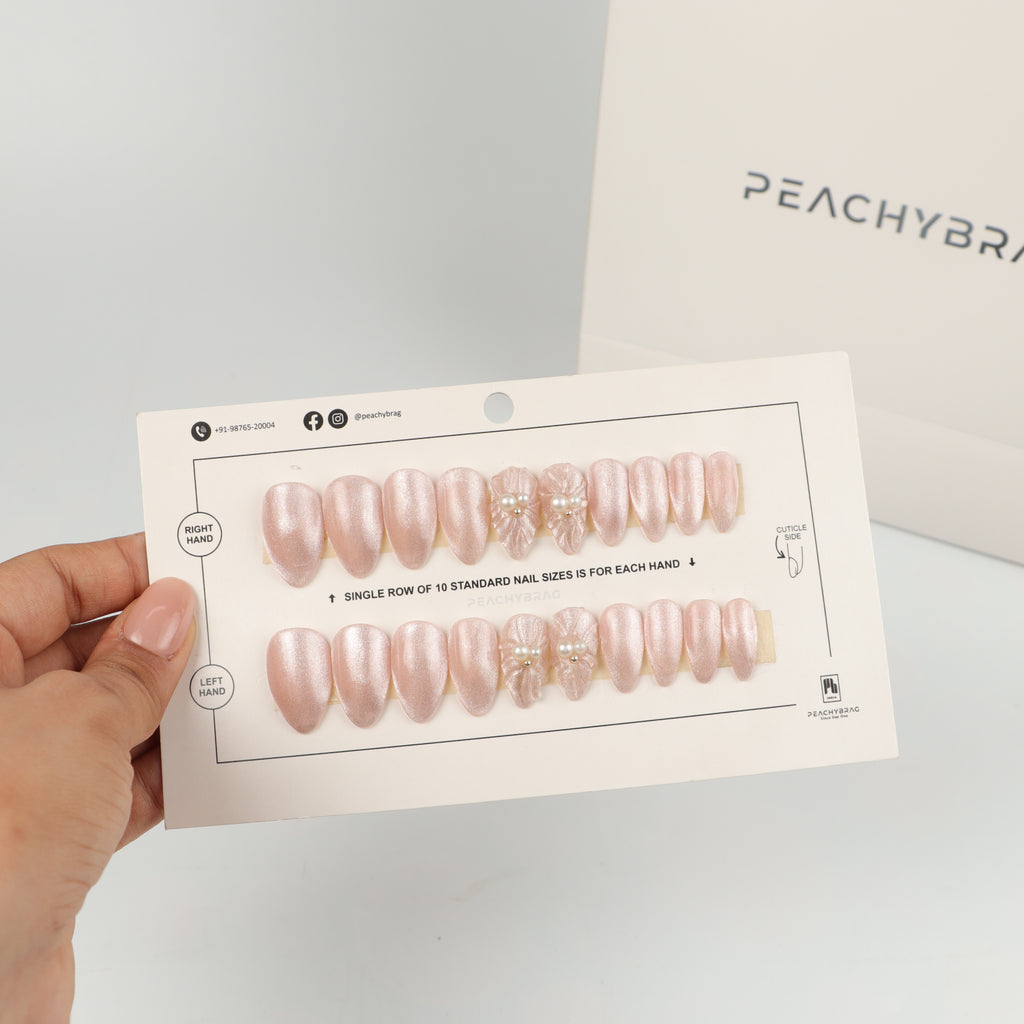 Pearl Affair press-on nails, exclusive reusable nail set