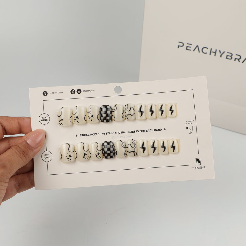 Distorted press-on nails, exclusive reusable nail set