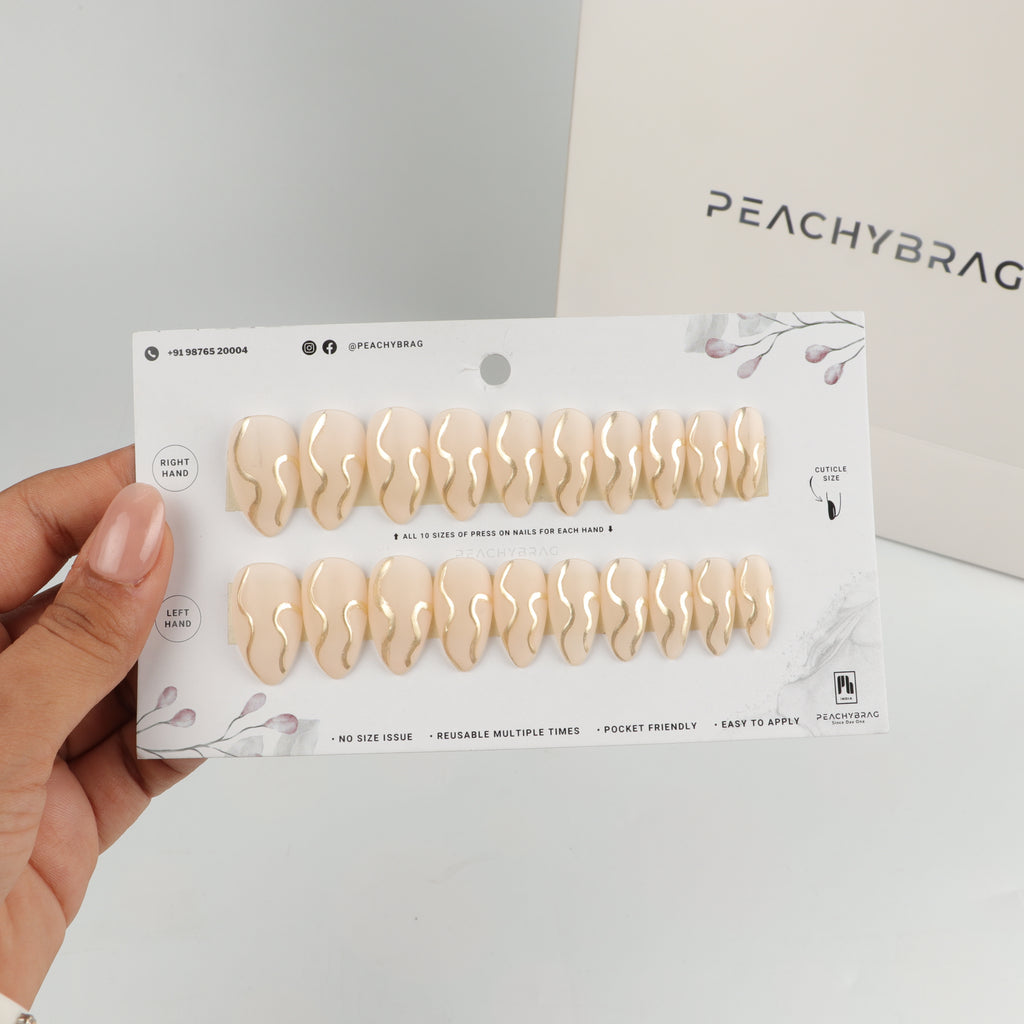 Glow Wave press-on nails, exclusive reusable nail set