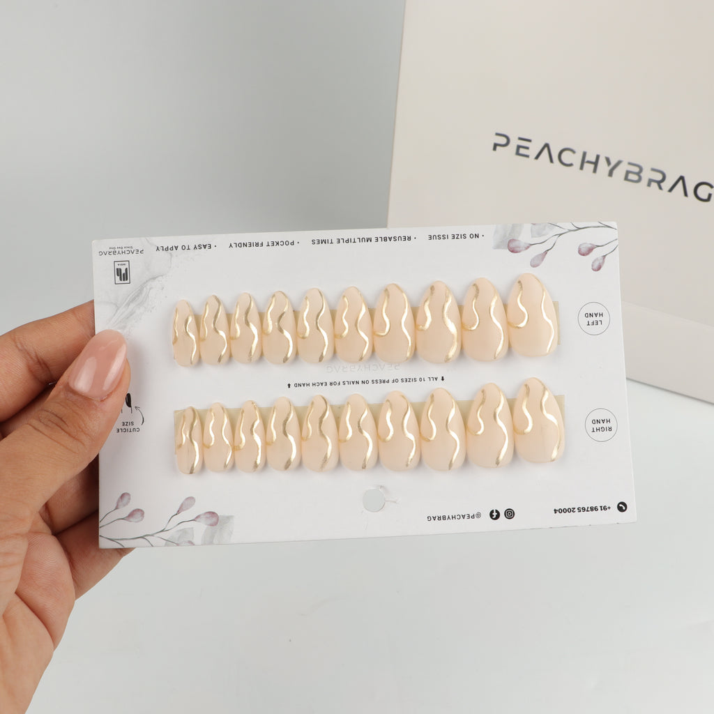 Glow Wave press-on nail set of 20 in standard sizes