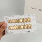 Gold Chrome press-on nail set of 20 in standard sizes