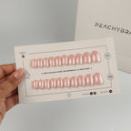 Hailey Chrome Pink press-on nails in almond, coffin, oval, round and square shapes