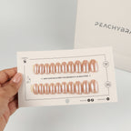 Hailey Chrome press-on nails in almond, coffin, oval, round and square shapes