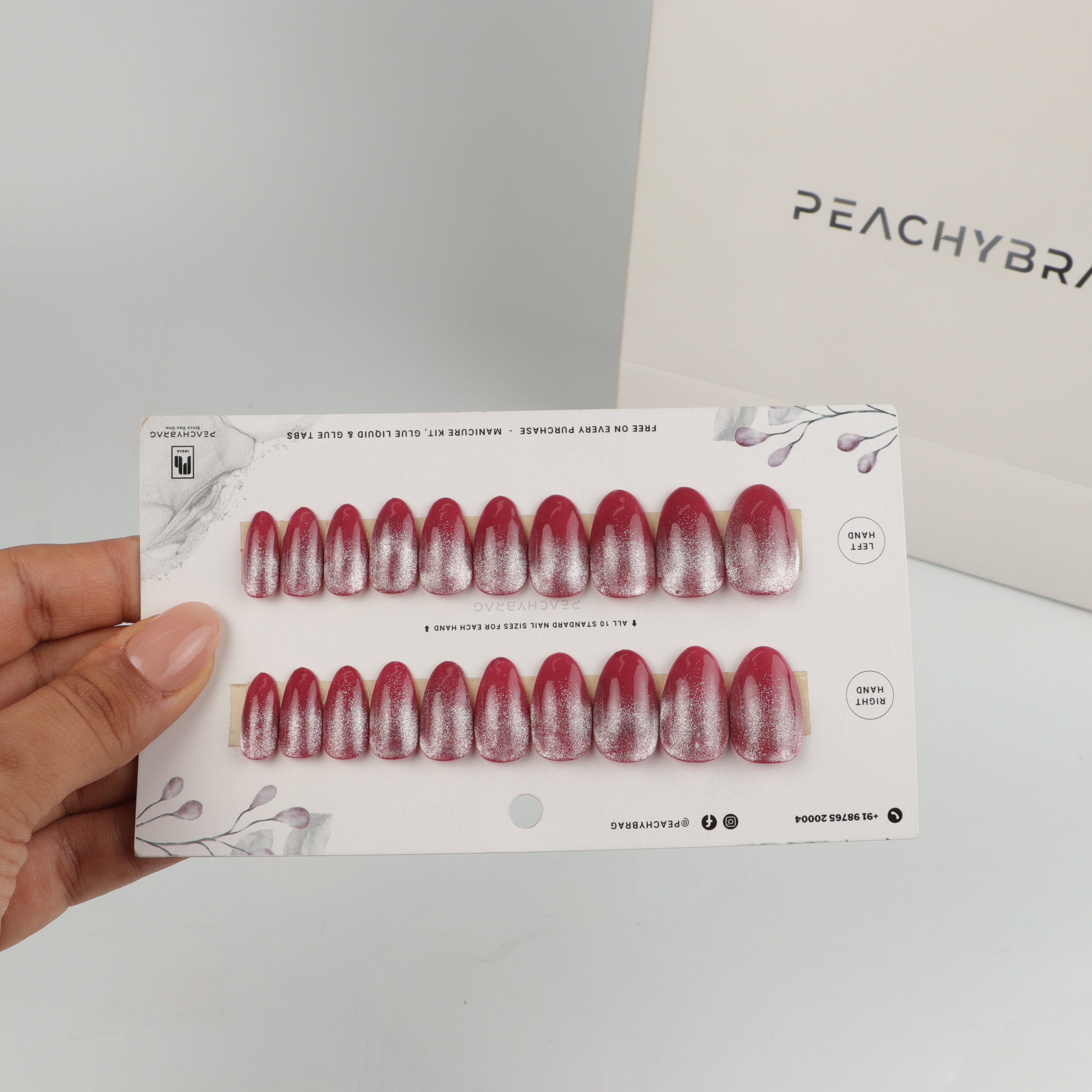 Burgundy Cateye Nails
