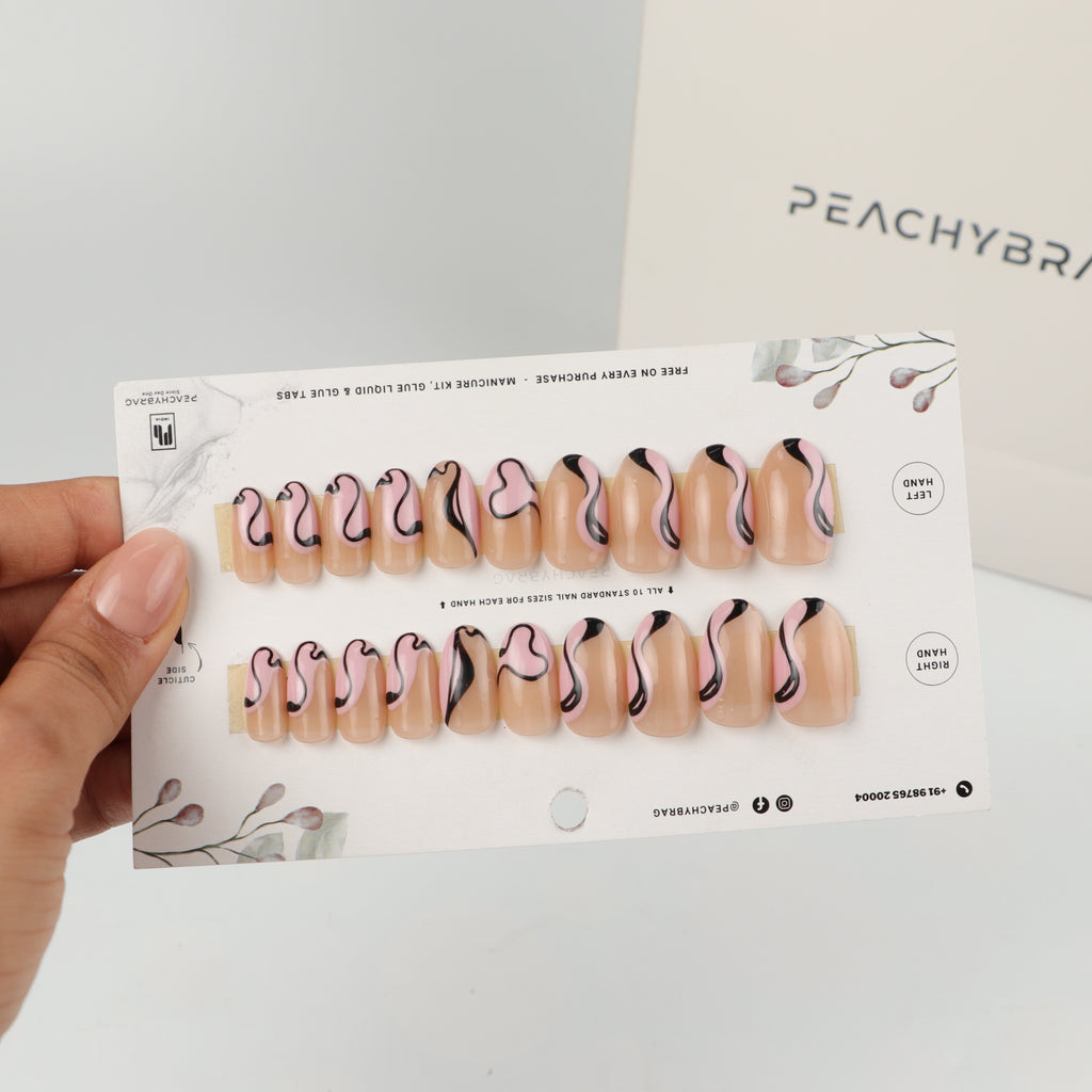 Wavy Wink PINK Nails