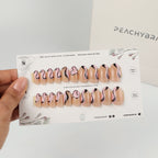 Wavy Pink press-on nail set of 20 in standard sizes
