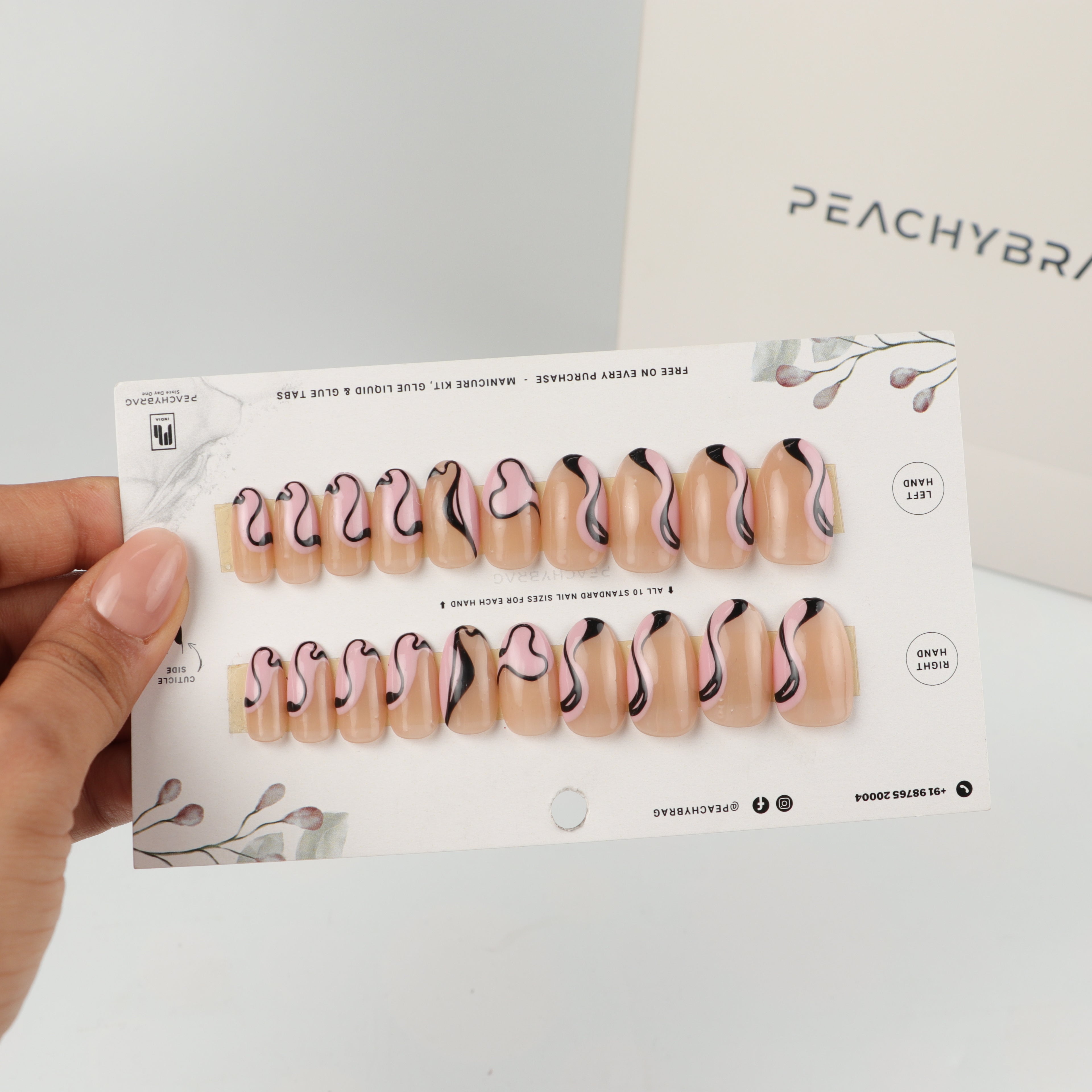 Wavy Wink PINK Nails
