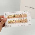 Wavy Yellow press-on nail set of 20 in standard sizes