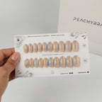 Swirl Blue press-on nail set of 20 in standard sizes