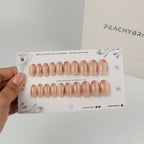 Swirl Pink press-on nail set of 20 in standard sizes