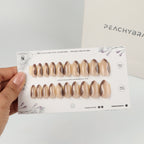 Swirl Brown press-on nail set of 20 in standard sizes