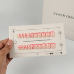 Strawberry Swirl false nails, premium press-on design