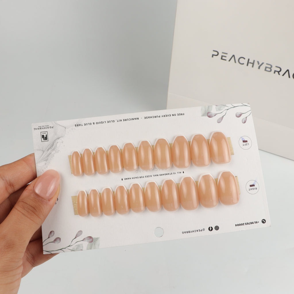 Sassy White press-on nail set of 20 in standard sizes