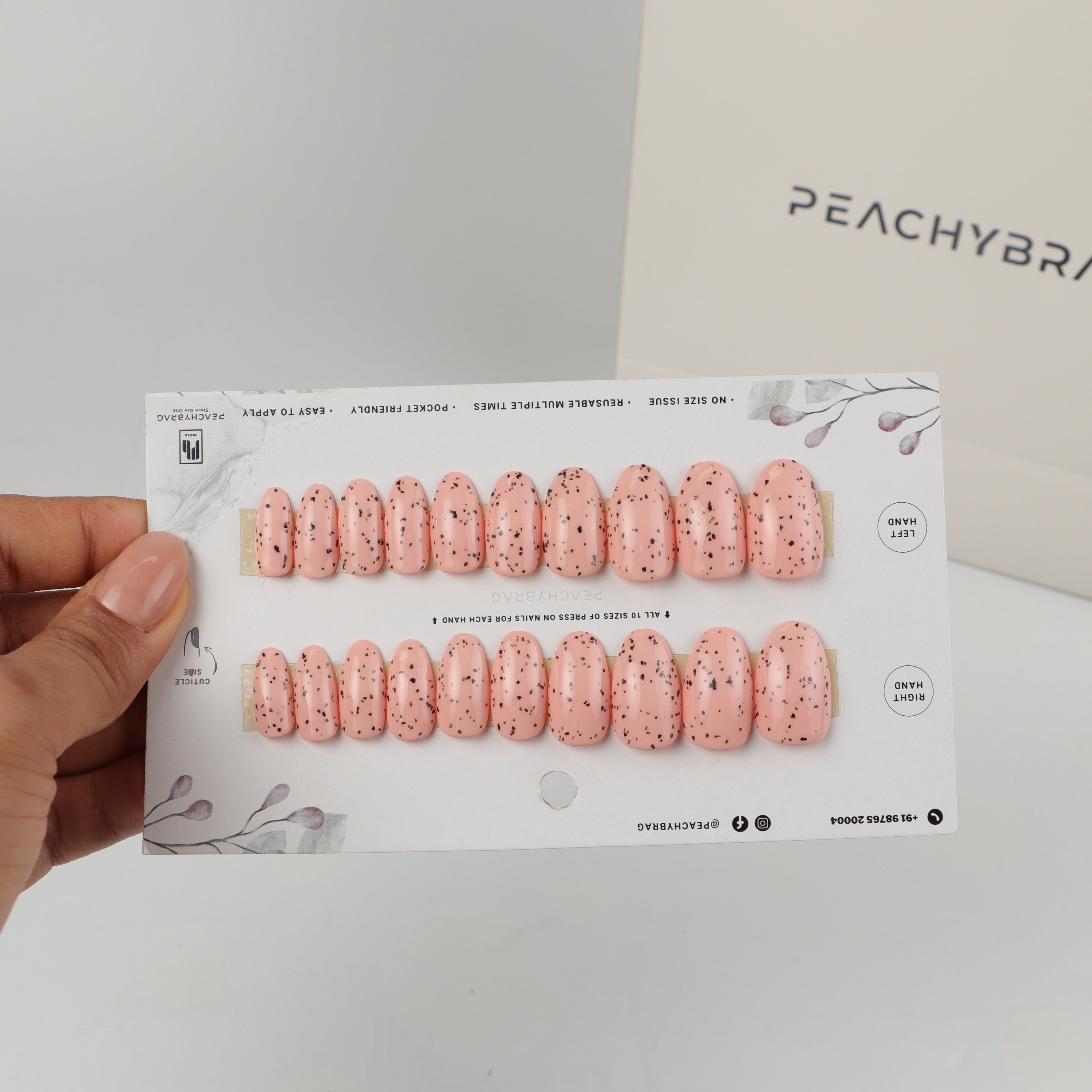 Tropical Peach Speckle Press Ons
