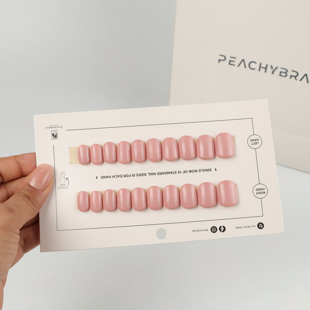 Sweet Pink press-on nails, classic reusable nail set
