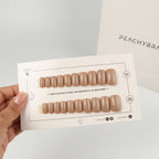 Latte Lover false nails, classic press-on design