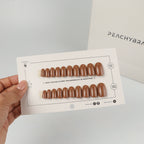 Caramel Mocha false nails, classic press-on design