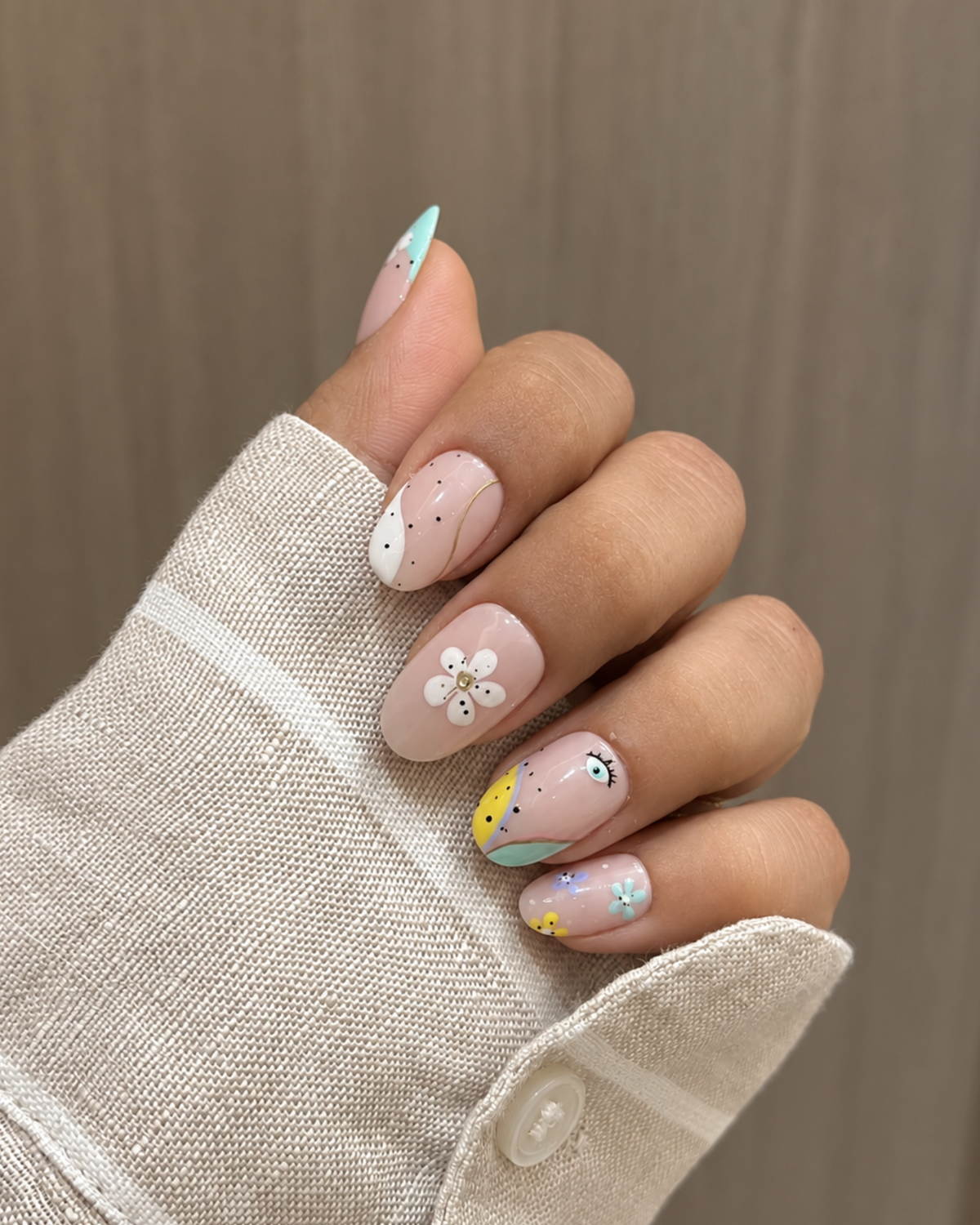 Pastel Picnic press-on nails, exclusive reusable nail set