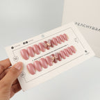 Crystal Fly Pink false nails, designer press-on design