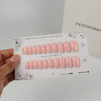 Milky Pink press-on nail set of 20 in standard sizes