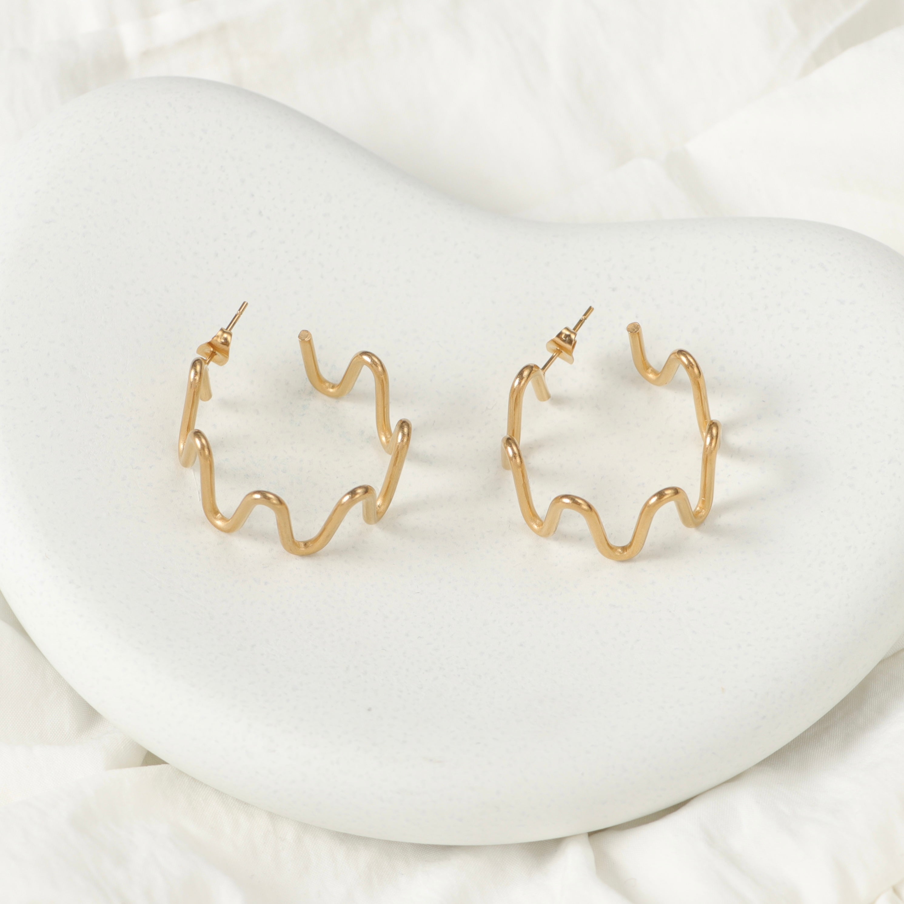 Wavy Hoop Earrings