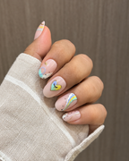 Pastel Picnic false nails, exclusive press-on design