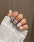 Creamy Brown press-on nails, premium reusable nail set
