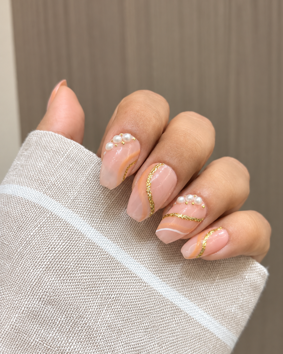 Pearl Veil press-on nails, exclusive reusable nail set