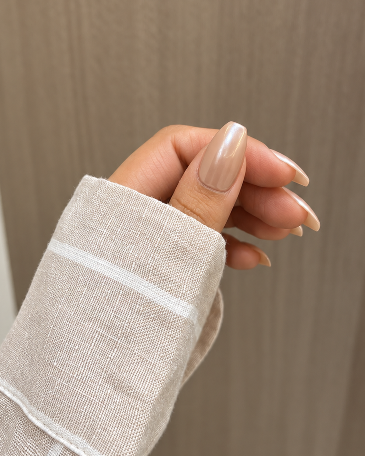 Hailey Chrome reusable press-on nails for an at-home manicure