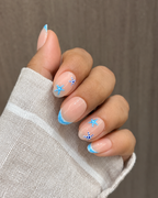 Starfish Blue press-on nails, exclusive reusable nail set