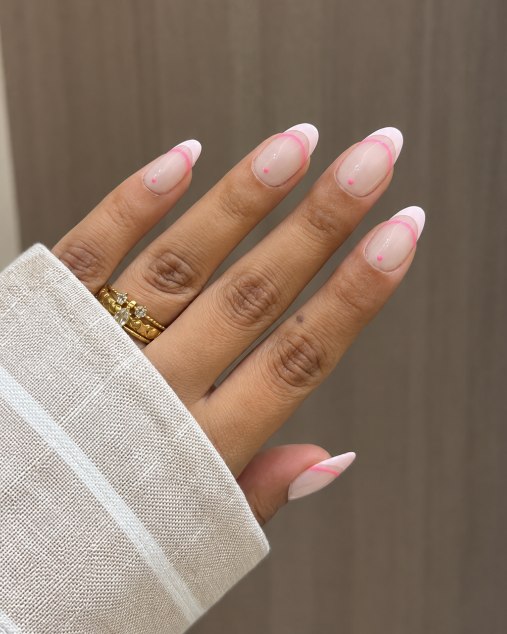 Matcha Pink press-on nail set of 20 in standard sizes
