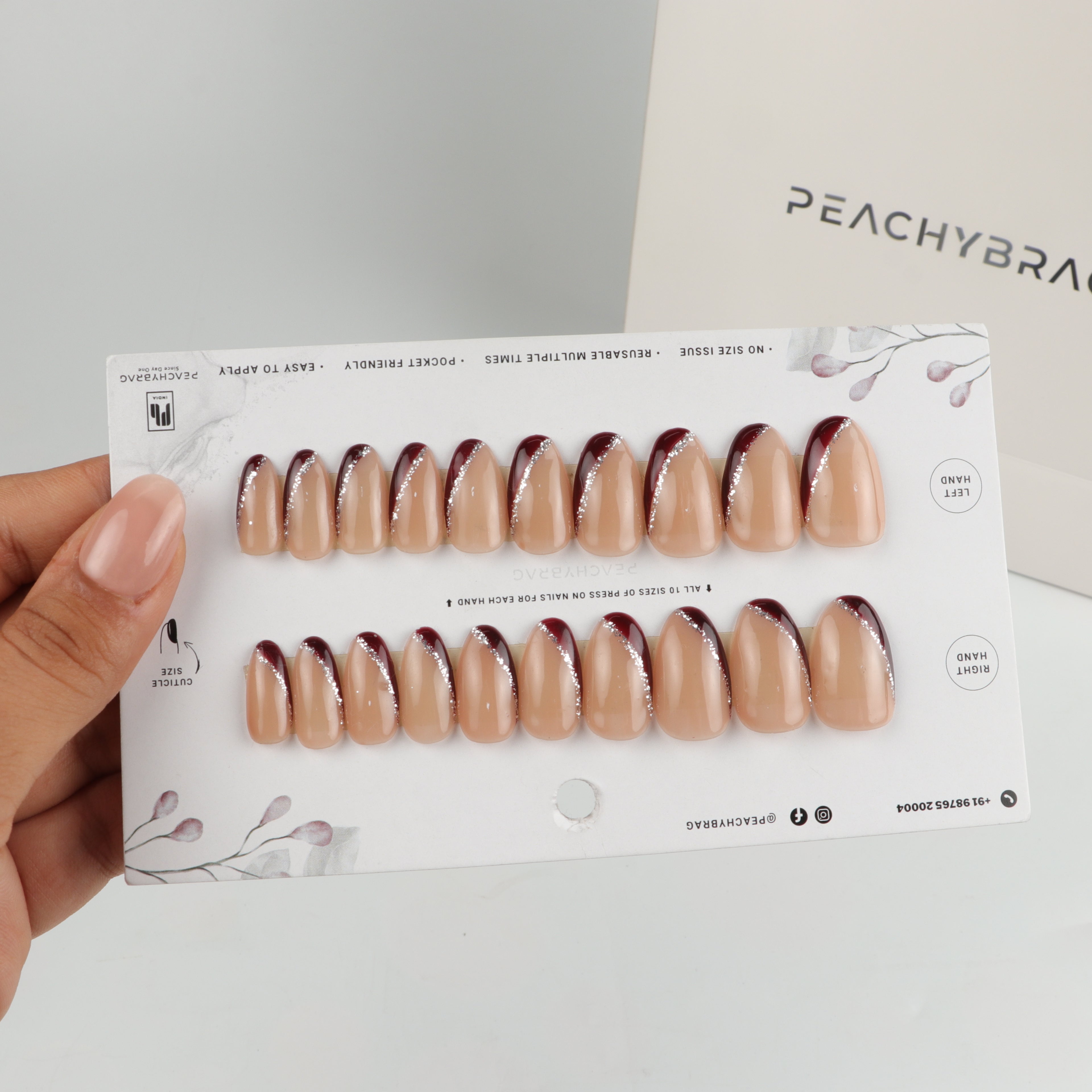 Side French WINE Nails