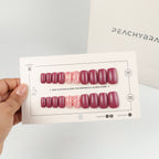 Crimson Marble press-on manicure set