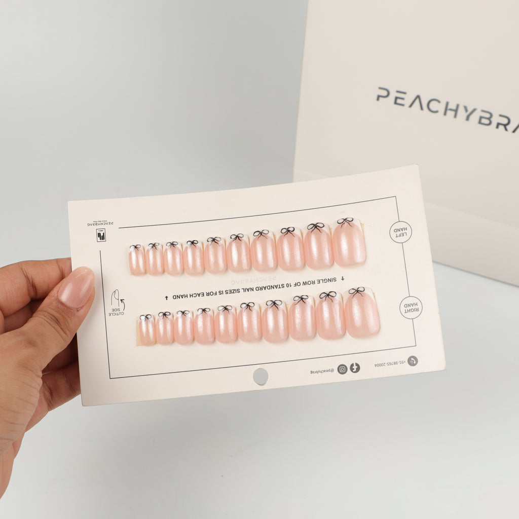 Bow It Girl false nails, exclusive press-on design