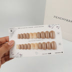 Foil Whisper Brown reusable press-on nails for an at-home manicure