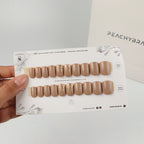 SparkLand Beige false nails, designer press-on design
