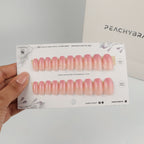 Blush Ombre press-on nail set of 20 in standard sizes