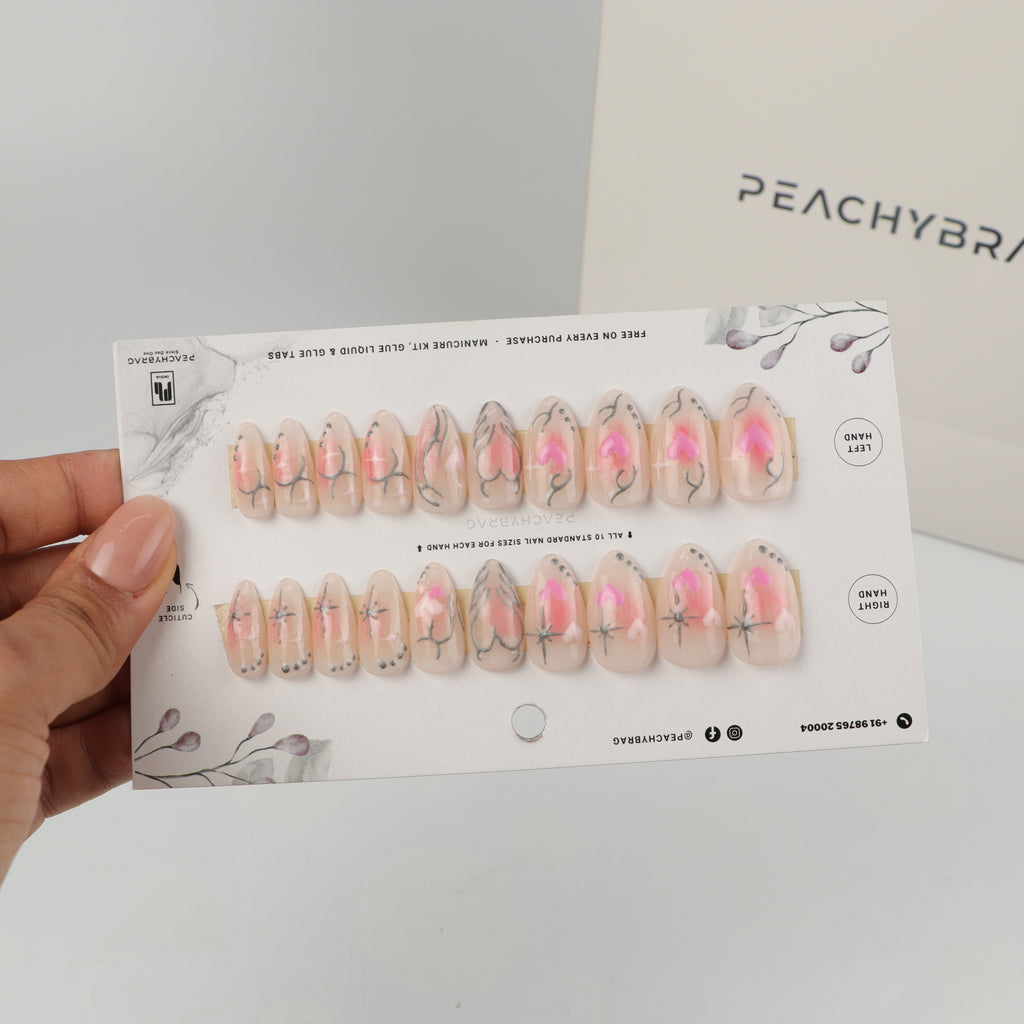 Love Stroke press-on nail set of 20 in standard sizes