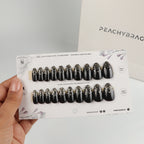 SparkLand Black press-on nail set of 20 in standard sizes