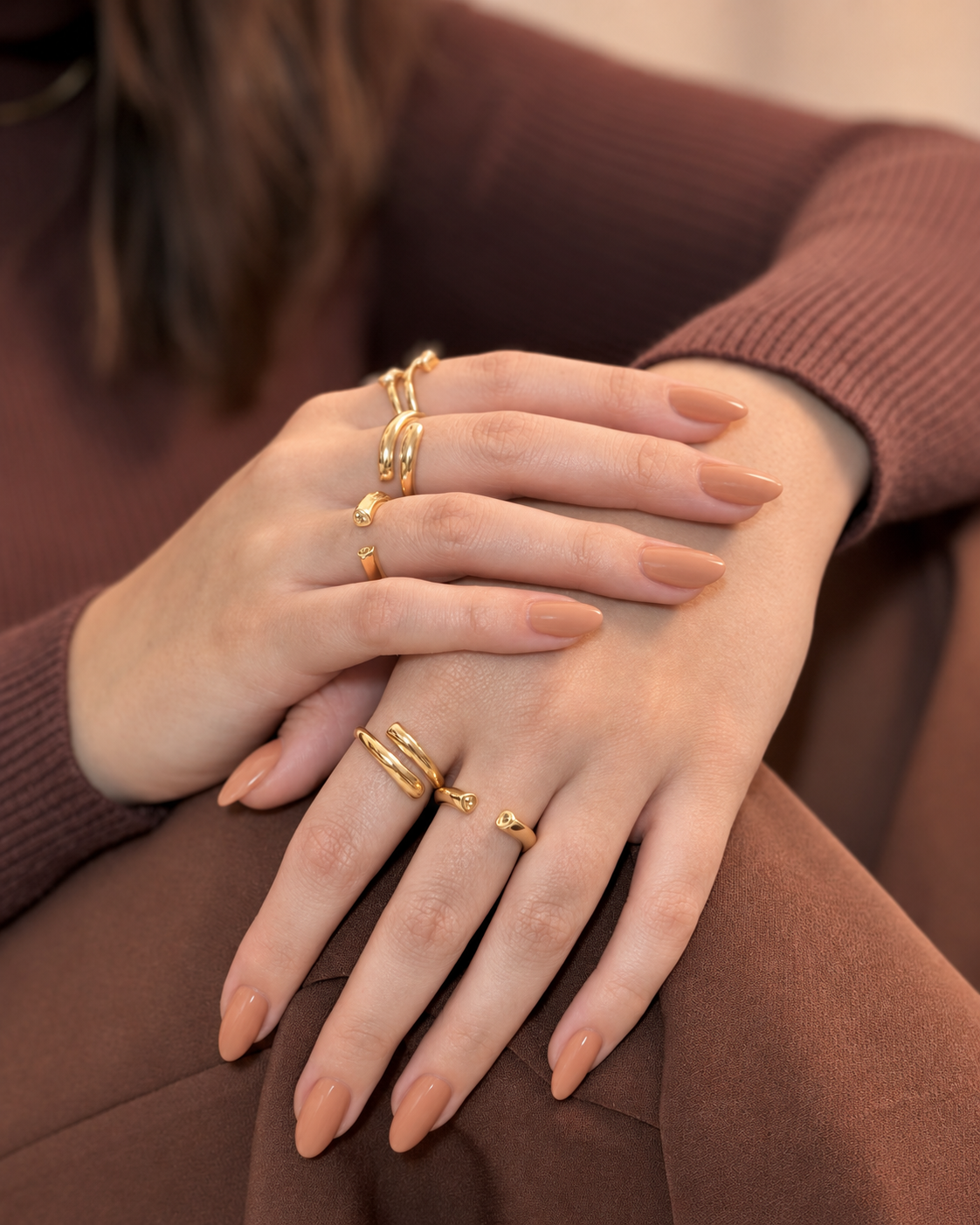 Milky Brown Nails