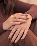 Chocolate Crush & Champagne press-on nails, classic reusable nail set