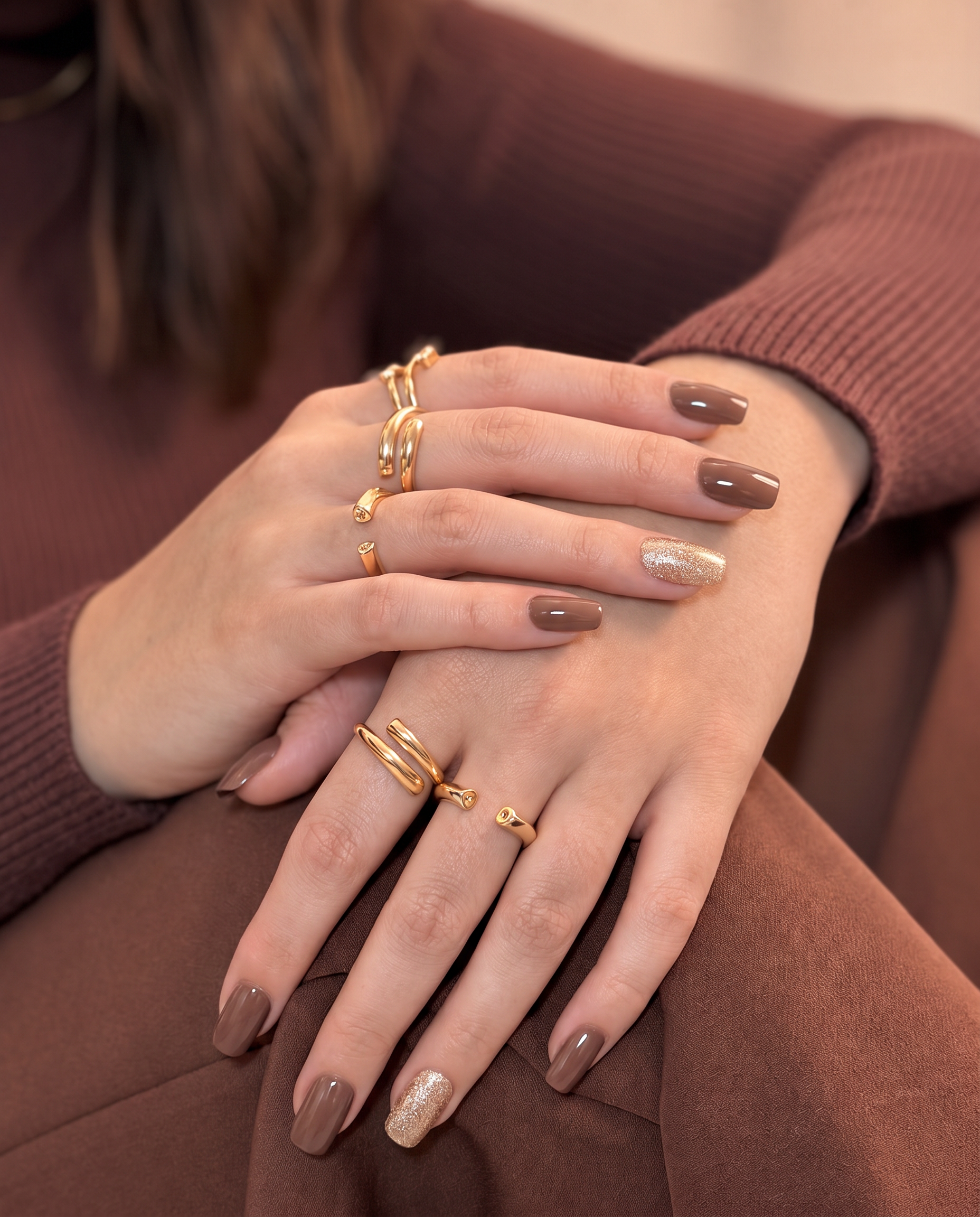 Chocolate Crush & Champagne Nails