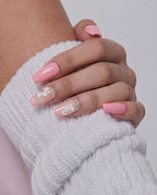 Pink Orchid press-on nails, designer reusable nail set