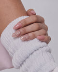 Crystal Peony press-on nails, designer reusable nail set
