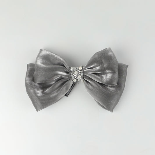 Grey Luxe Fly HairBow